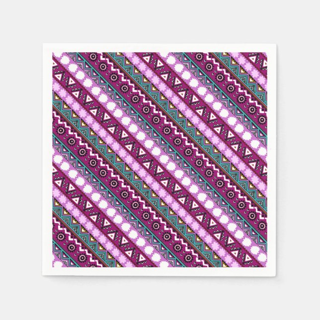 Serviette En Papier Design motif coloré (Devant)
