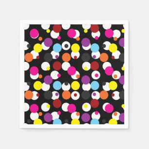 Serviette En Papier Design Motif de surface Pois couleur noir