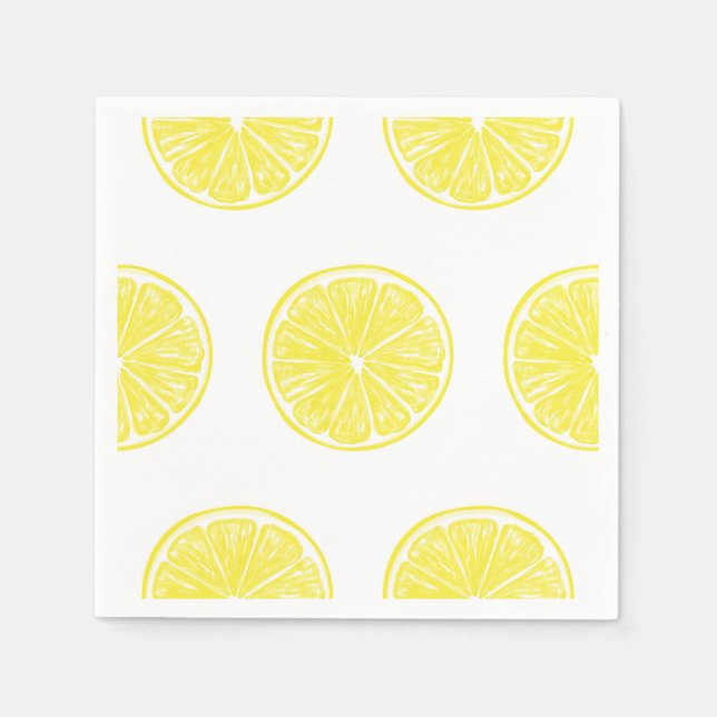 Serviette En Papier Design motif de tranches de citron (Devant)