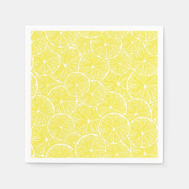 Serviette En Papier Design motif de tranches de citron (Devant)