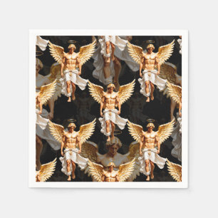 Serviette En Papier Design Motif des Anges d'or céleste