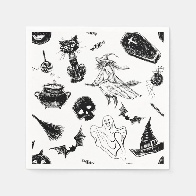 Serviette En Papier Design motif d'Halloween (Devant)