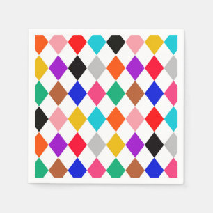 Serviette En Papier Design Motif multicolore Harlequin Diamonds