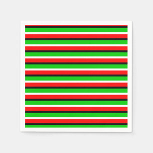 Serviette En Papier Design Motif Red Green Stripes