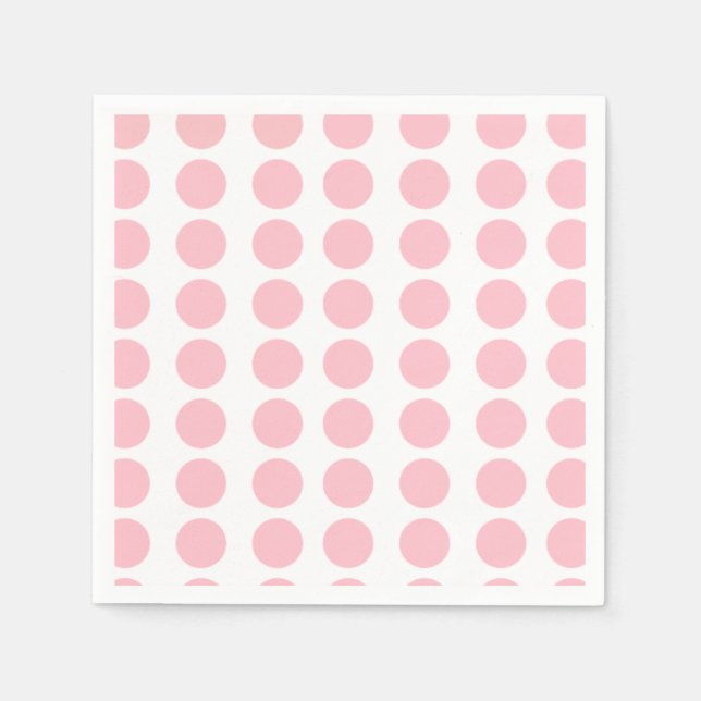 Serviette En Papier Design Pois rose (Devant)