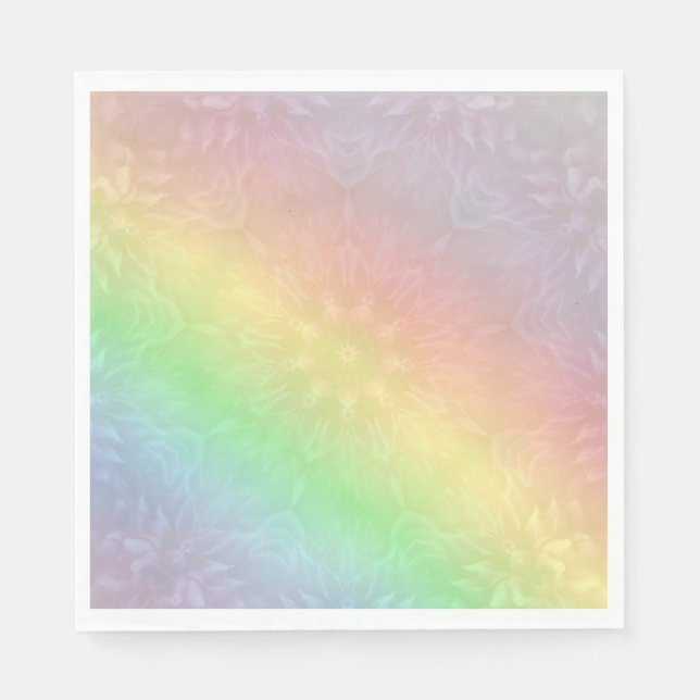 Serviette En Papier Design Rainbow Pastel Mandala (Devant)