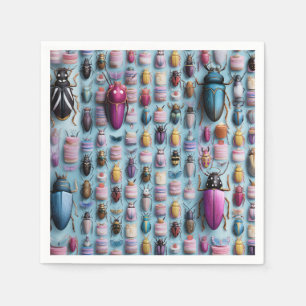 Serviette En Papier Design scarabées et gâteaux pop pastel chic