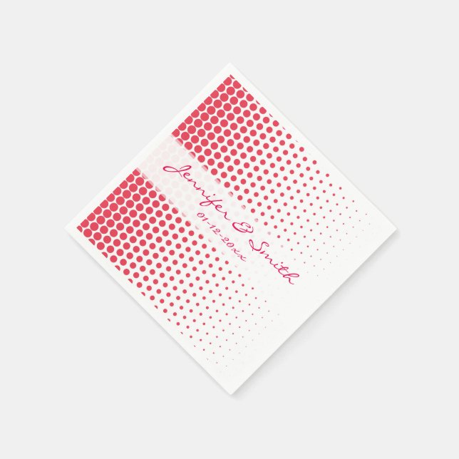 Serviette En Papier Désir Polka Dot Moderne Blanc (Coin)
