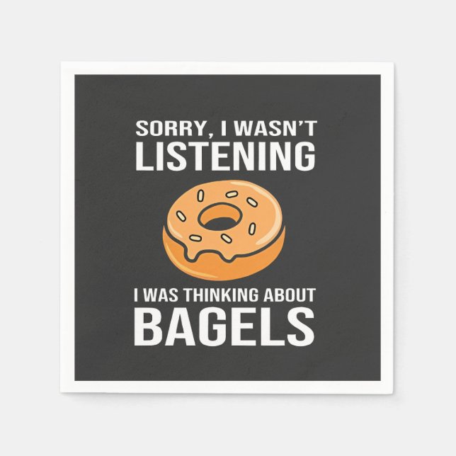 Serviette En Papier Désolé de penser à Bagels Jewish Hanoukka (Devant)