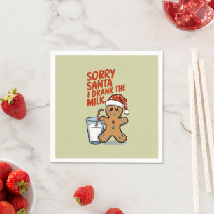 Serviette En Papier Désolé Père Noël J'Ai bu Le Lait Baby Costume de N
