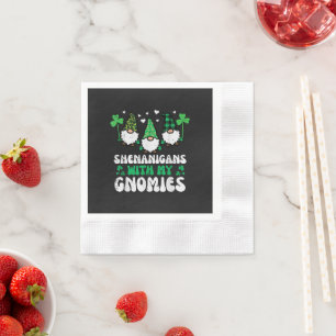 Serviette En Papier Désordre de la Saint-Patrick avec des gnomes Gnomi