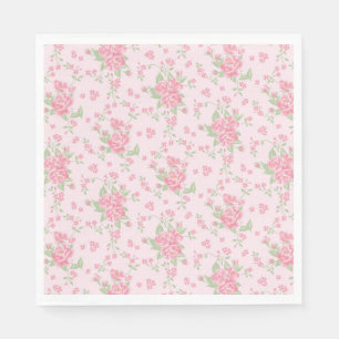 Serviette En Papier Dessert de fête floral fantaisie vintage rose