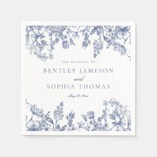 Serviette En Papier Dessert de Mariage Floral Vintage