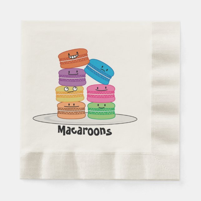 Serviette En Papier Dessert doux français de biscuit de macarons de (Devant)