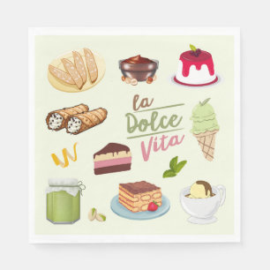 Serviette En Papier Desserts Italiens Sucreries