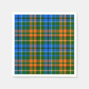 Serviette En Papier Dessin à carreaux tartan vert orange bleu