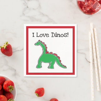Serviette En Papier Dessin animé de bébé brontosaure engrenage dinosau