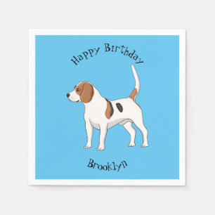 Serviette En Papier dessin animé de chien beagle