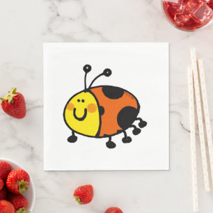 Serviette En Papier Dessin animé de coccinelle mignonne pour les enfan