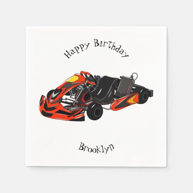 Serviette En Papier dessin animé de Kart racing (Devant)