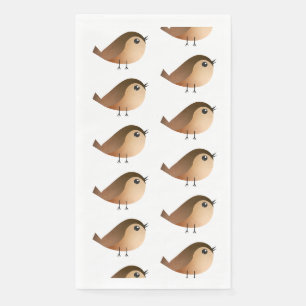 Serviette En Papier Dessin animé d'oiseau moineau