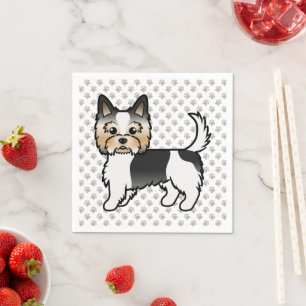 Serviette En Papier Dessin animé mignon de chien Biewer Terrier & patt
