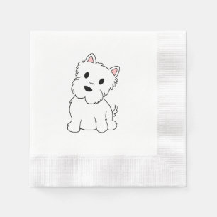 Serviette En Papier dessin animé westie.png