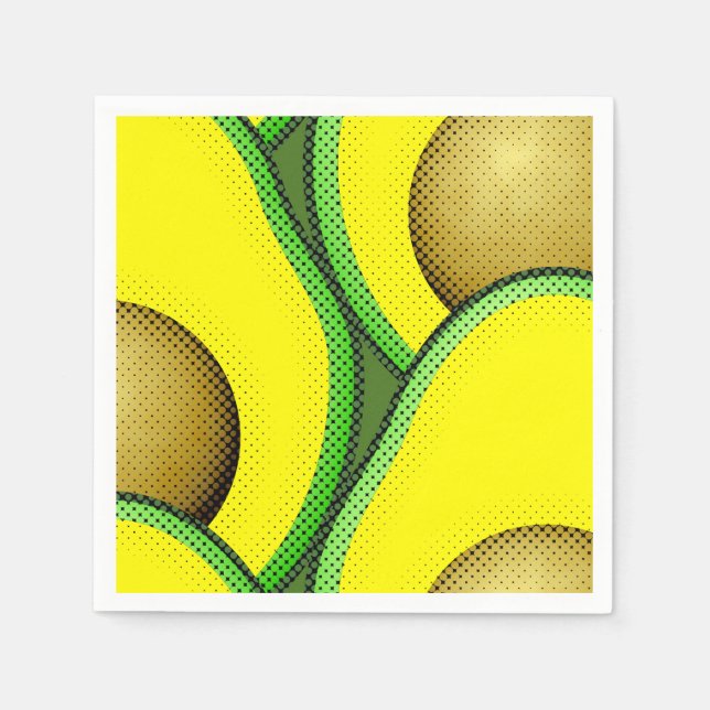 Serviette En Papier Dessin Avocado de style vintage (Devant)