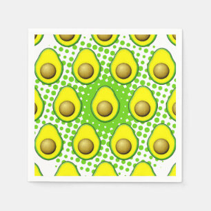 Serviette En Papier Dessin Avocado de style vintage