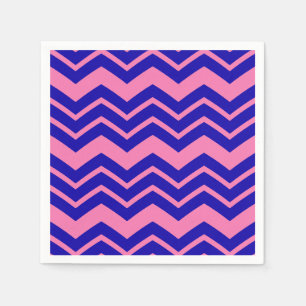 Serviette En Papier Dessin chevron zigzag rose bleu