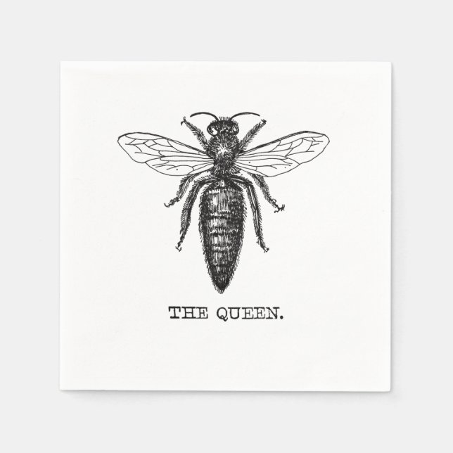 Serviette En Papier Dessin classique de l'illustration de Queen Bee (Devant)