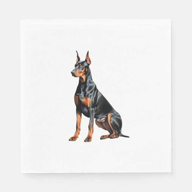 Serviette En Papier Dessin crayon couleur d'un Doberman Pinscher. Esse (Devant)