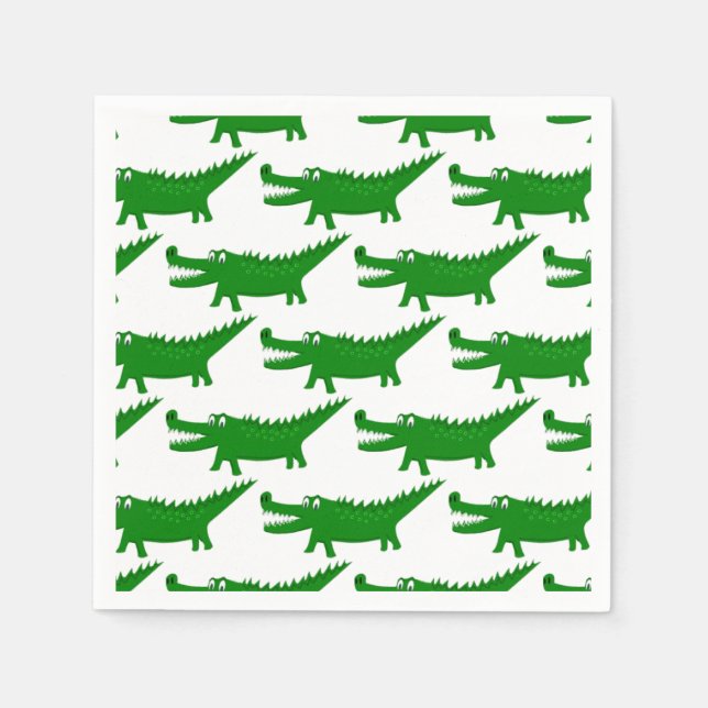 Serviette En Papier Dessin de bébé alligator mignon (Devant)