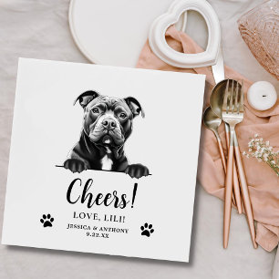 Serviette En Papier Dessin de Chien robuste Salutation personnalisée