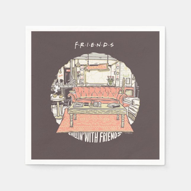 Serviette En Papier Dessin de Chillin avec AMIS™ (Devant)