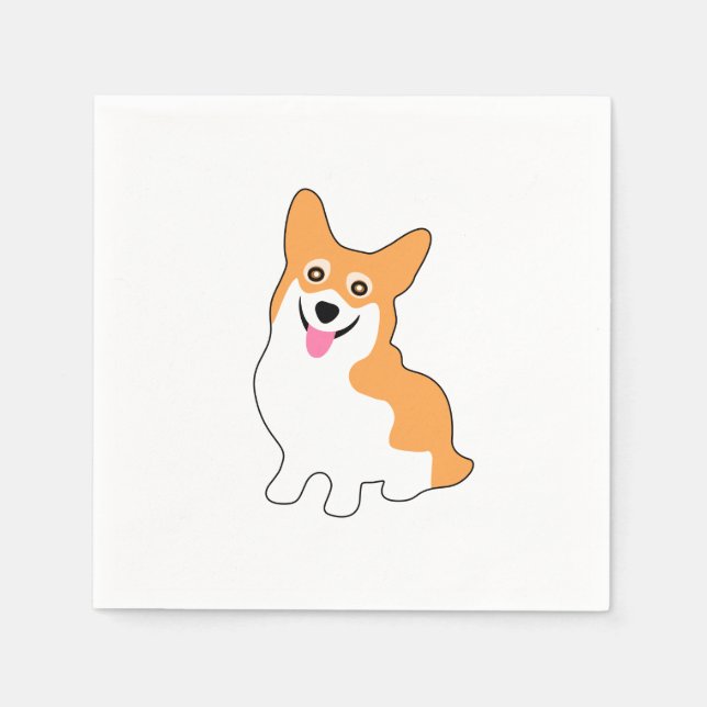 Serviette En Papier Dessin de corgi (Devant)