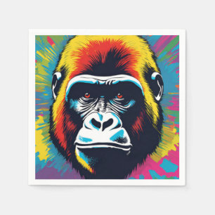 Serviette En Papier Dessin de dessin de peinture Gorilla Pop