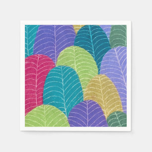 Serviette En Papier Dessin de feuilles au crayon de couleur