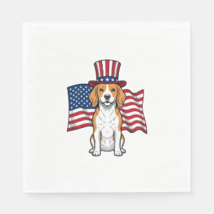Serviette En Papier Dessin de gravure vintage de drapeau de chien Beag
