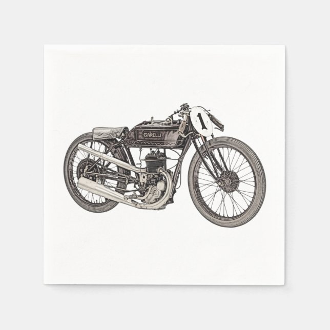 Serviette En Papier Dessin de la moto italienne Garelli 1926 (Devant)
