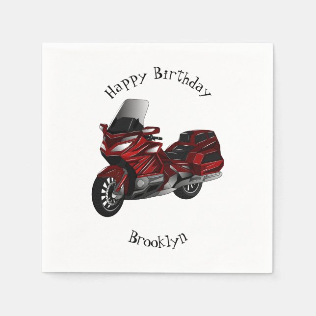 Serviette En Papier Dessin de moto de tourisme (Devant)