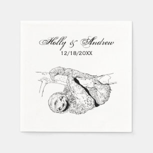 Serviette En Papier Dessin de paresseux Lithographie #1