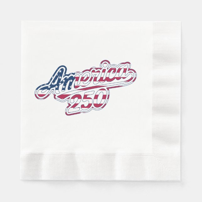 Serviette En Papier Dessin de script de drapeau America 250 Semiquince (Devant)