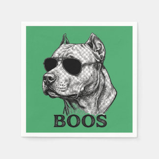 Serviette En Papier Dessin de tatouage à l'encre de Pitbull BOOS avec
