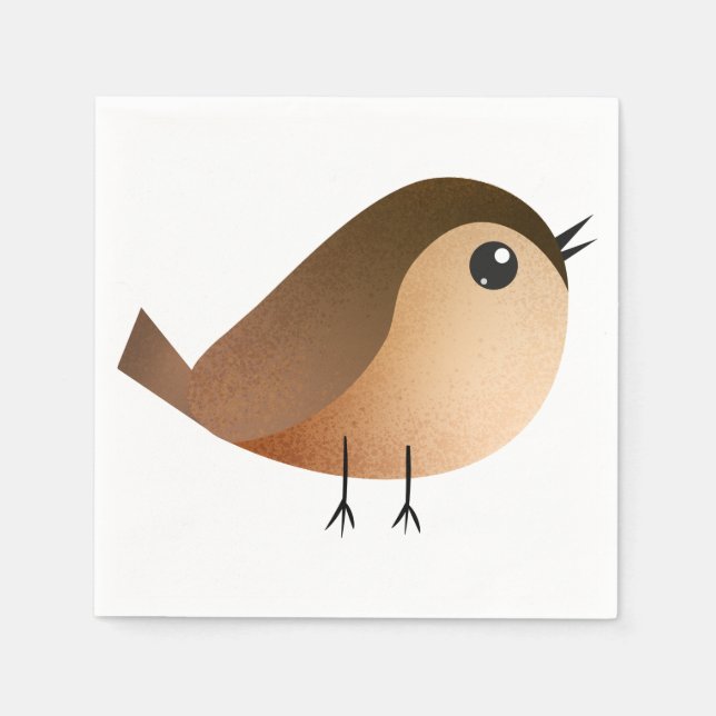 Serviette En Papier Dessin d'Oiseau de Bruant (Devant)