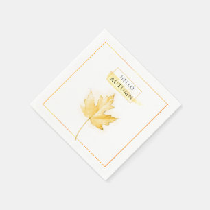 Serviette En Papier Dessin élégant et tendance de feuille d'automne do