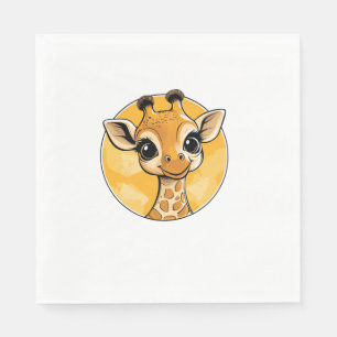 Serviette En Papier Dessin en Giraffe Cute Style de dessin