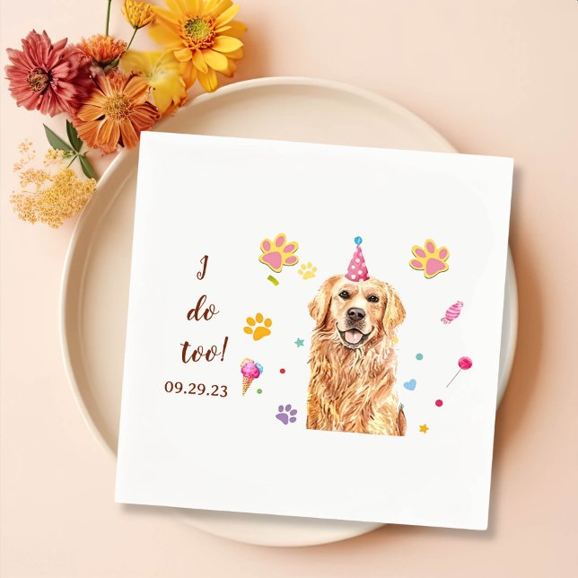 Serviette En Papier Dessin Golden Retriever Chien Personnalisé Je fais (Créateur téléchargé)
