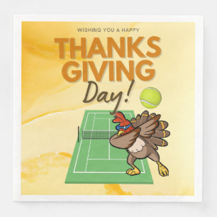 Serviette En Papier Dessin humoristique de Tennis Turkey Thanksgiving