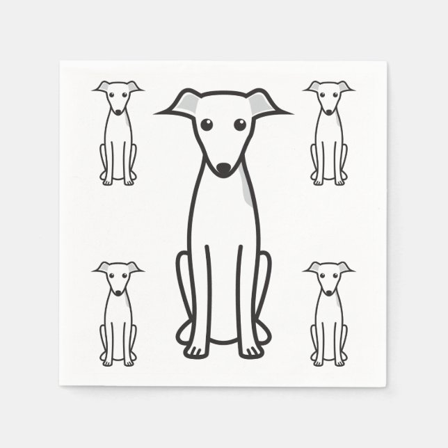 Serviette En Papier Dessin italien Greyhound Dog (Devant)